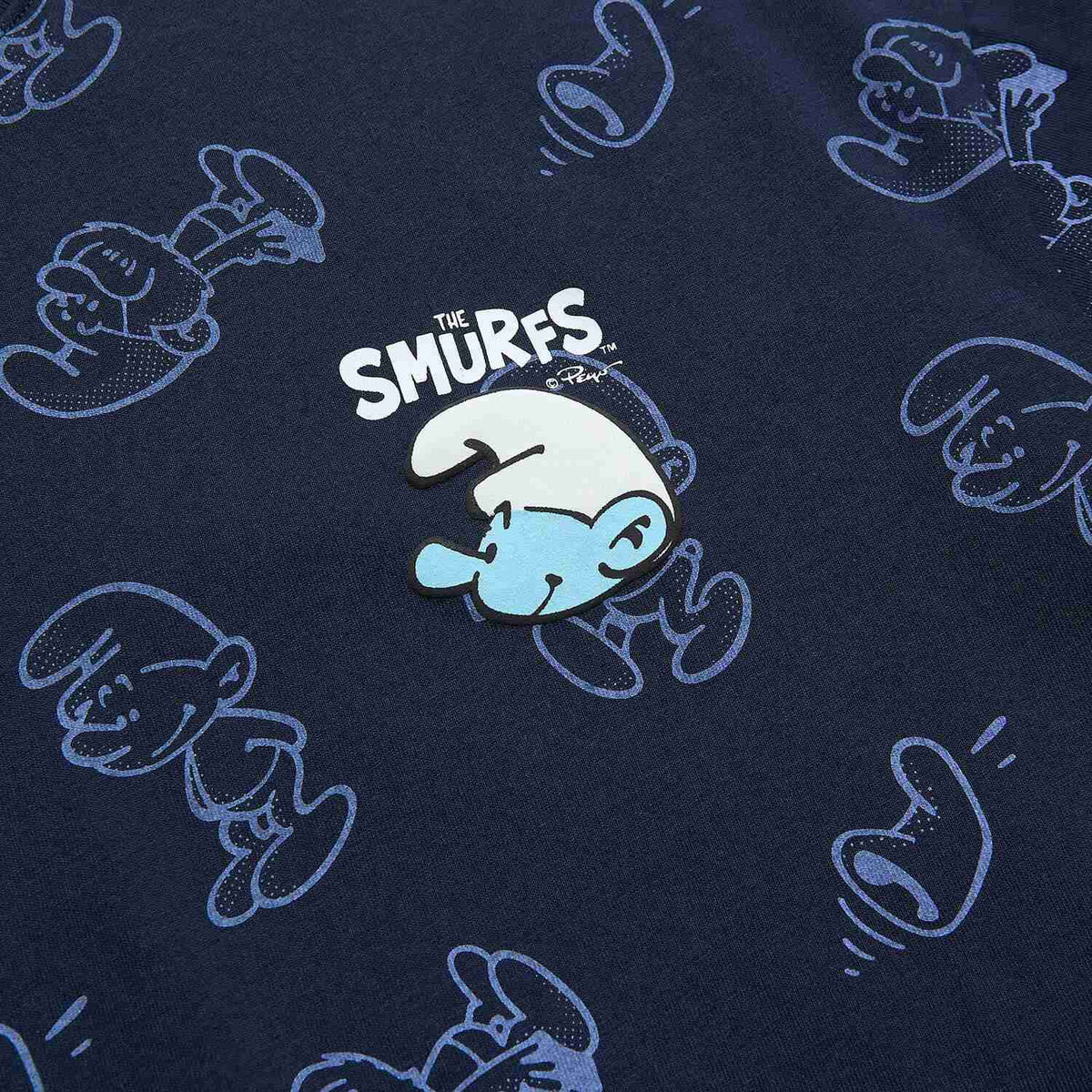 Men's Relaxed Fit Smurfs Print Crew Neck Tee - Image 9