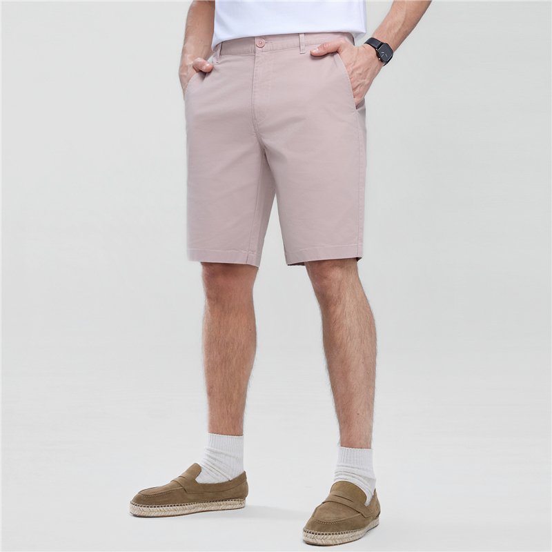 Men's Slim Twill Bermuda Shorts with Stretch Waist - Image 1