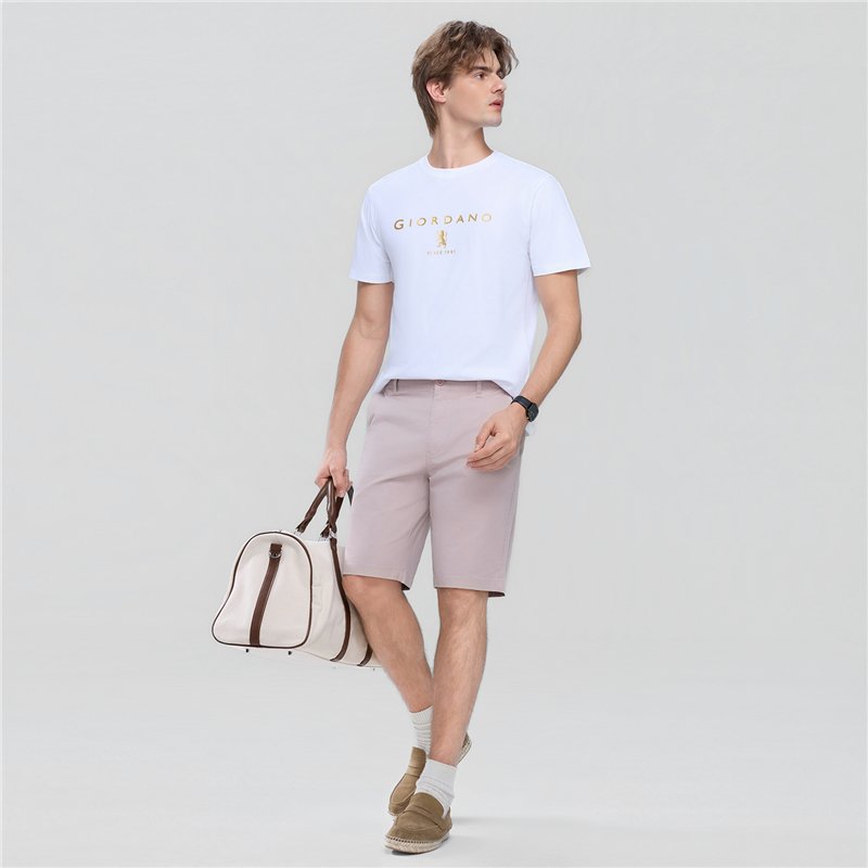 Men's Slim Twill Bermuda Shorts with Stretch Waist - Image 2