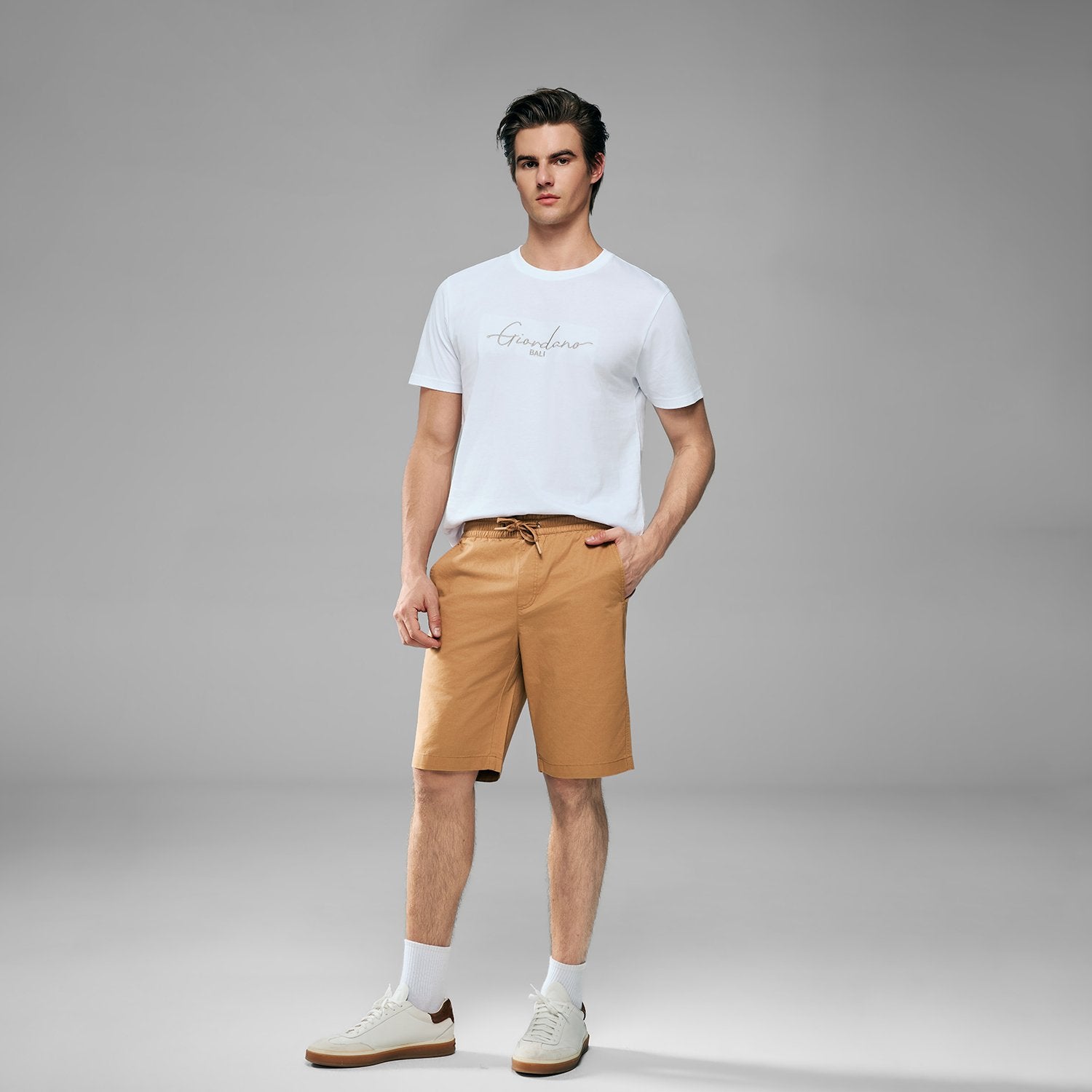 Men's Elastic Waist Slim Bermuda Shorts - Image 2