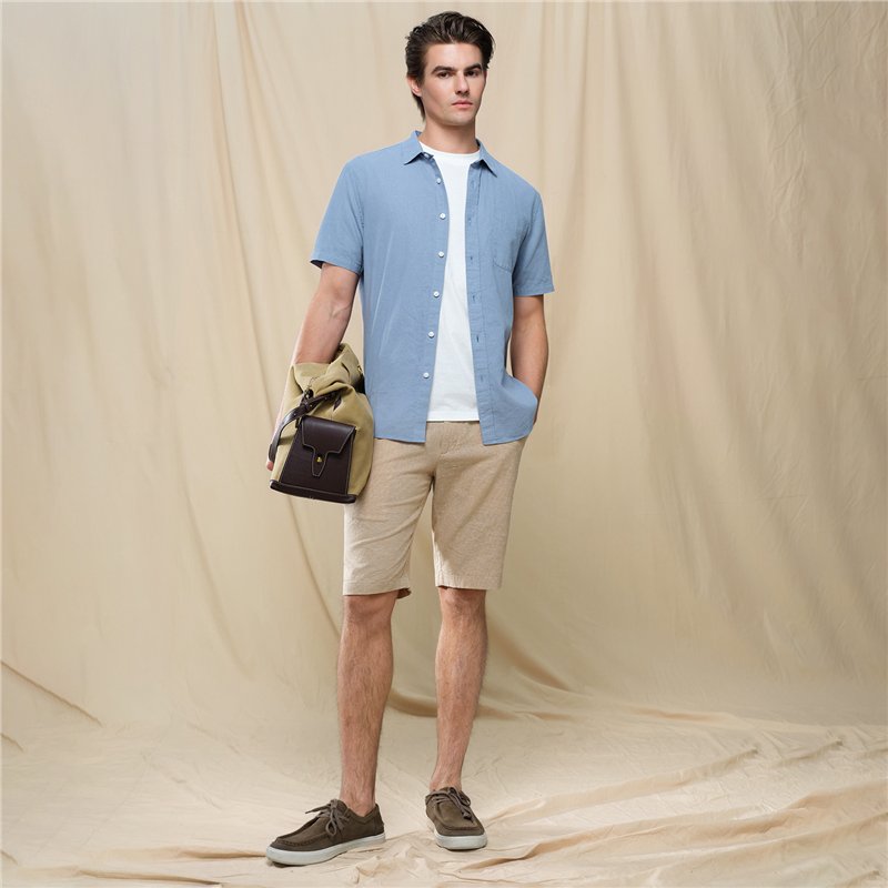 Men's Slim Linen Cotton Bermuda Shorts - Image 2