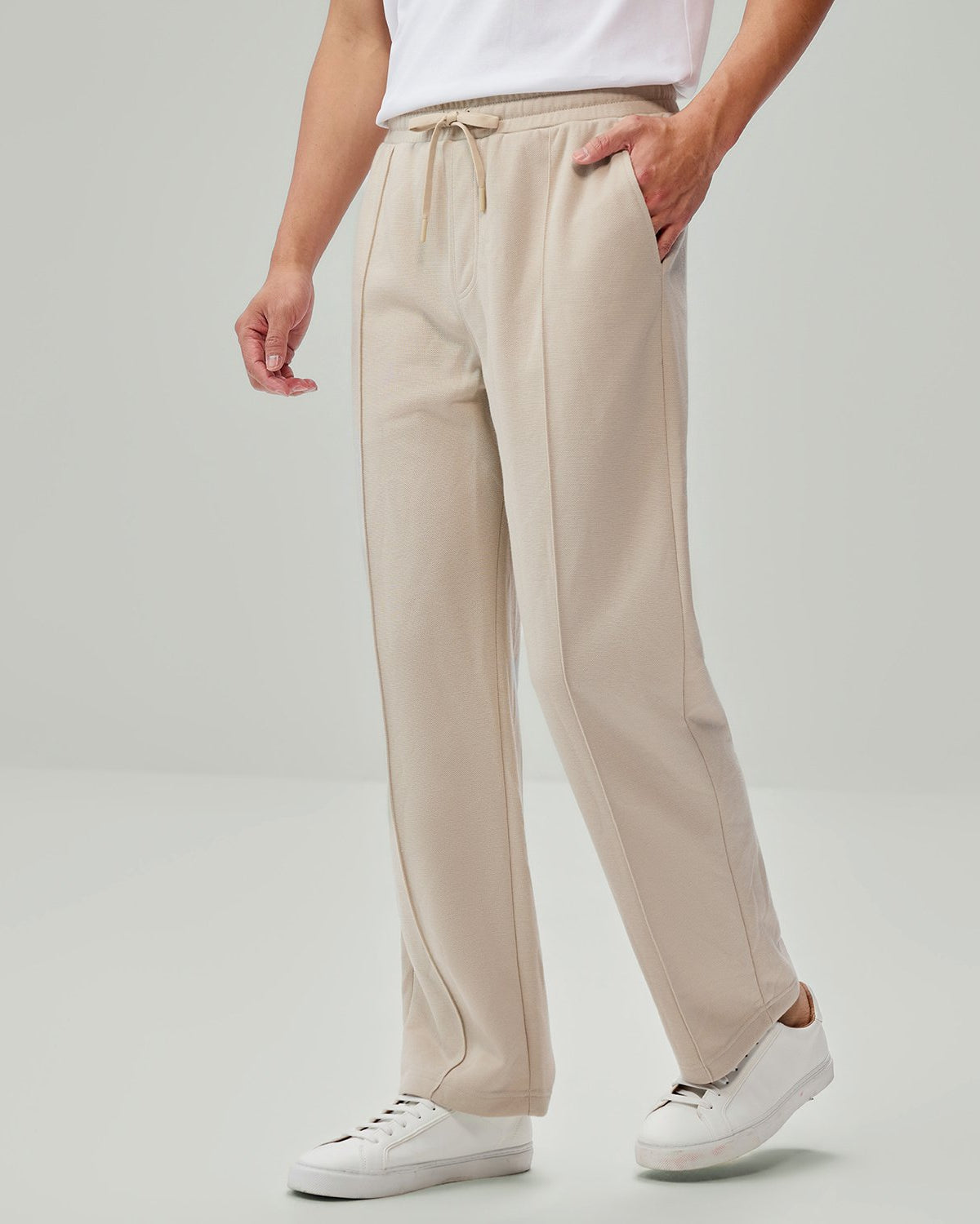 Men's Jacquard Mid Rise Relaxed Straight Jogger - Image 2