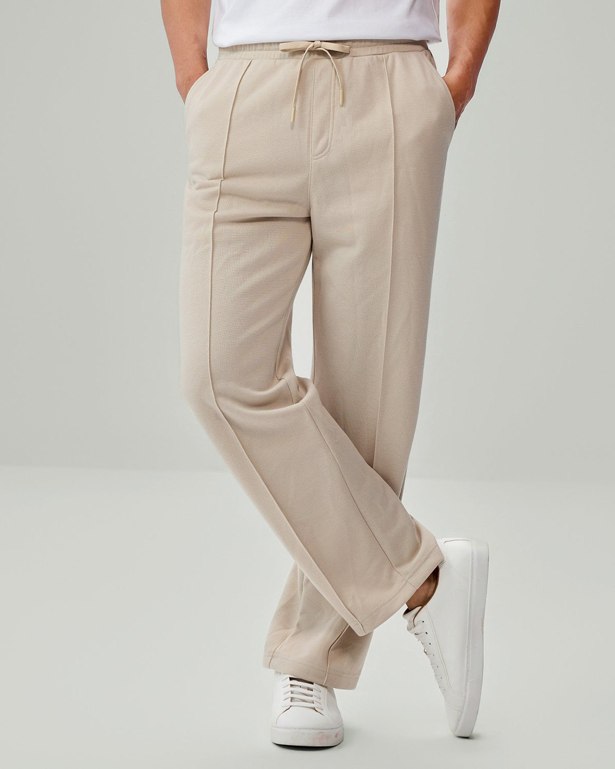Men's Jacquard Mid Rise Relaxed Straight Jogger - Image 4
