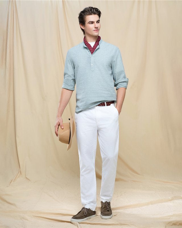 Men's Slim Taper Linen Cotton Khakis - Image 2