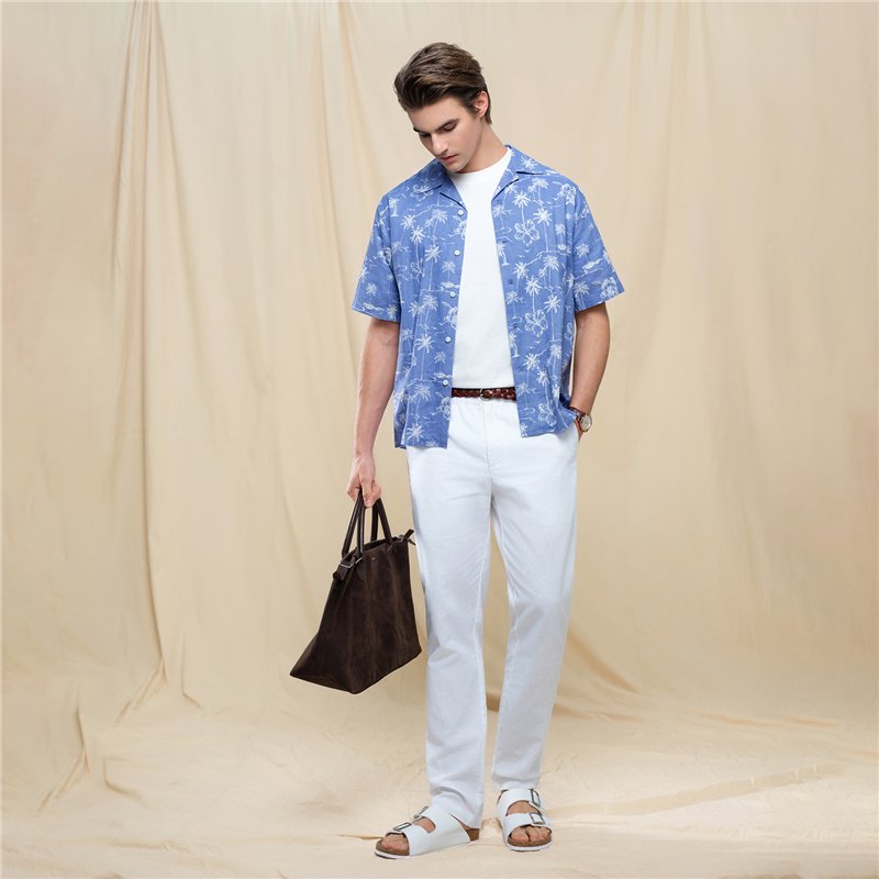 Men's Slim Taper Linen Cotton Khakis - Image 7