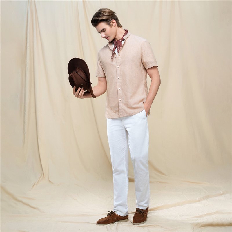 Men's Slim Taper Linen Cotton Khakis - Image 8