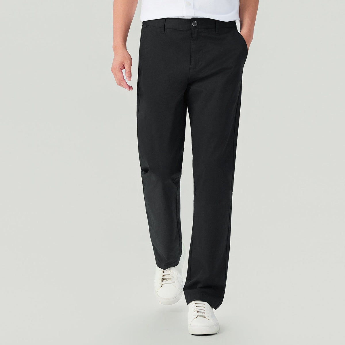 Men's Twill Mid Rise Regular Taper Khakis - Image 2