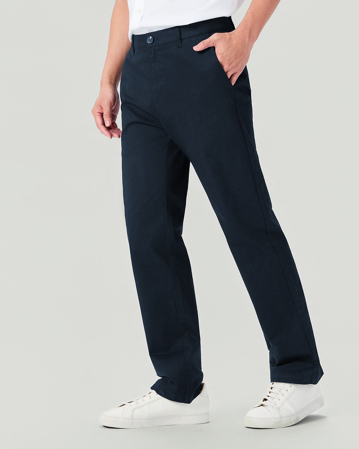 Men's Twill Mid Rise Regular Taper Khakis - Image 2