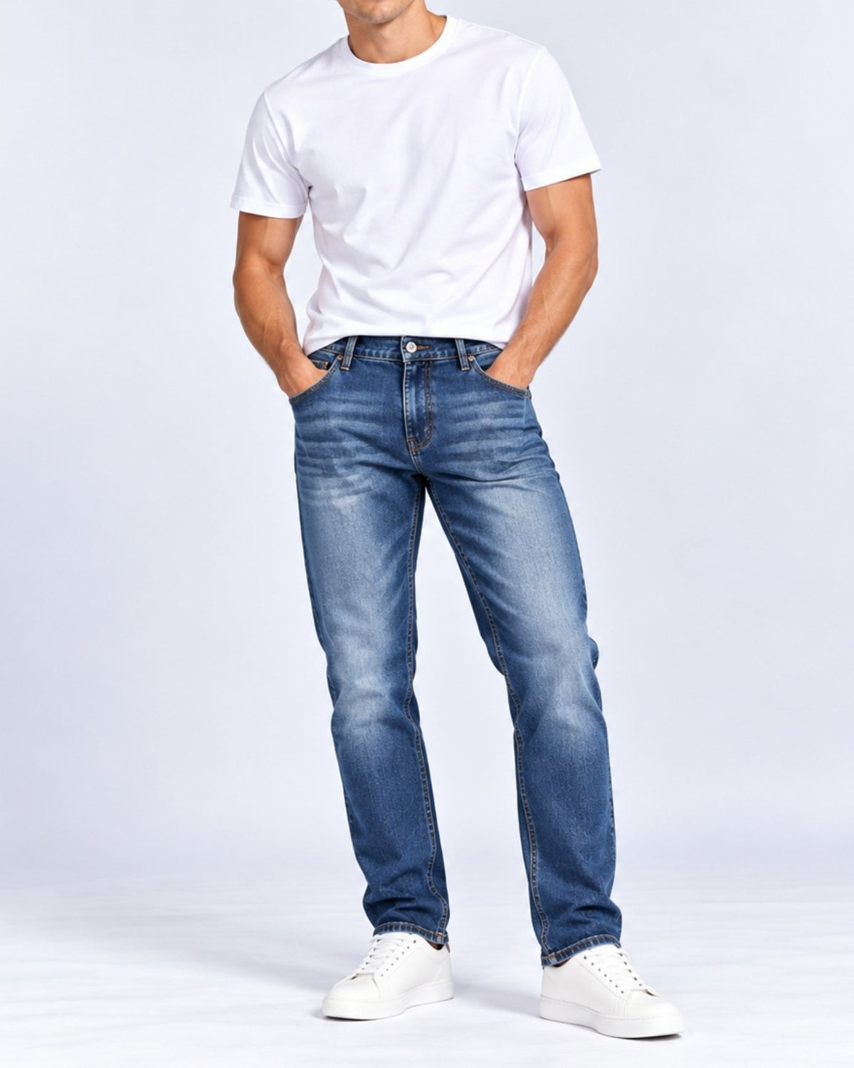 Men's Denim Low Rise Straight Jeans - Image 1