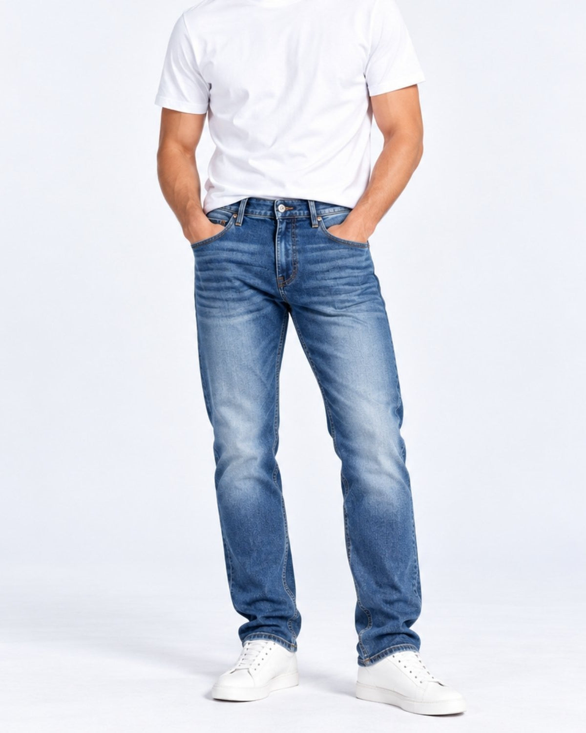 Men's Denim Low Rise Straight Jeans - Image 1