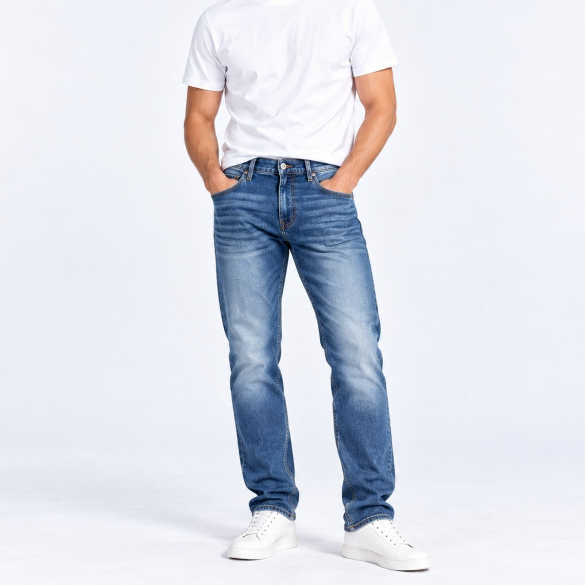 Men's Denim Low Rise Straight Jeans - Image 1