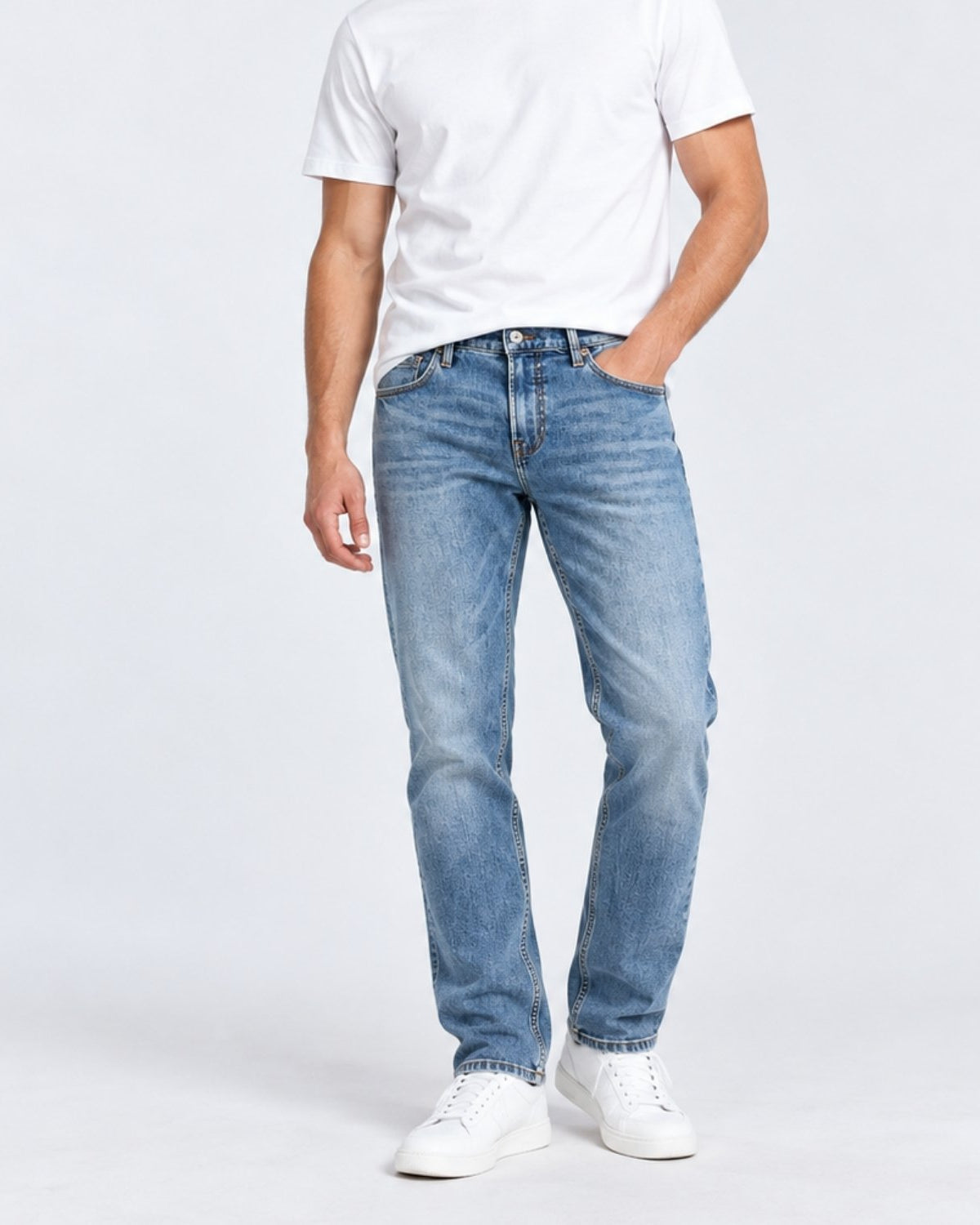 Men's Denim Low Rise Straight Jeans - Image 1
