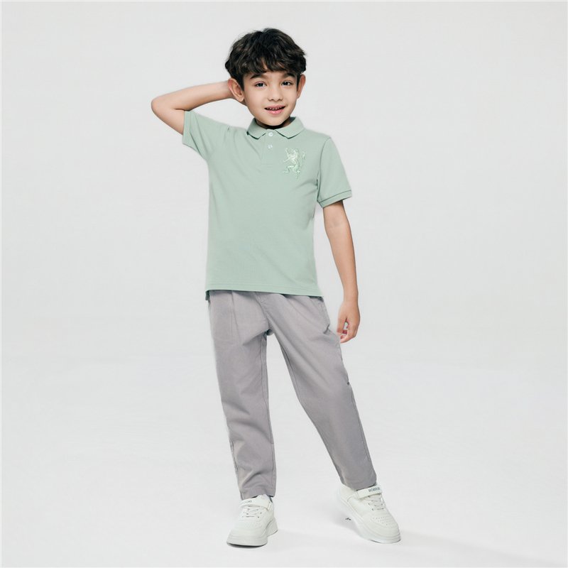 Junior's Slim Fit Lion Embroidered Cotton Polo - Image 2