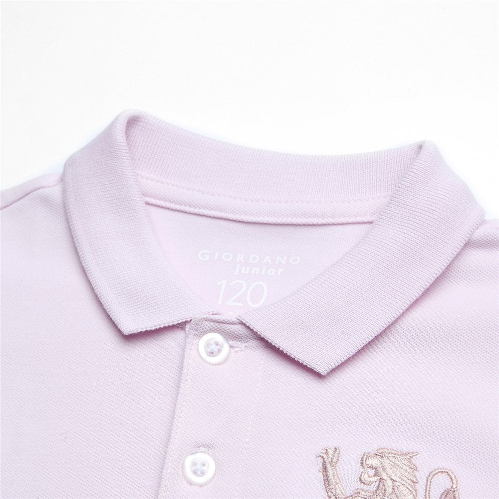 Junior's Slim Fit Lion Embroidered Cotton Polo - Image 7