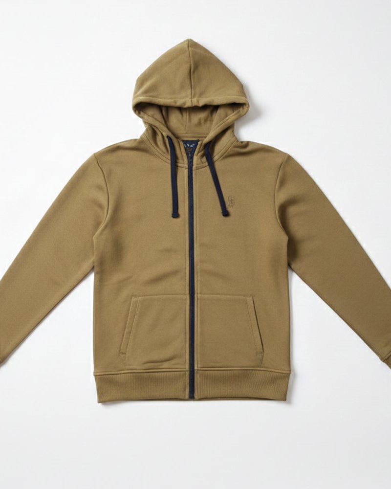 Kids’ French Terry Hoodie Jacket with Full-Zip Closure - Image 1