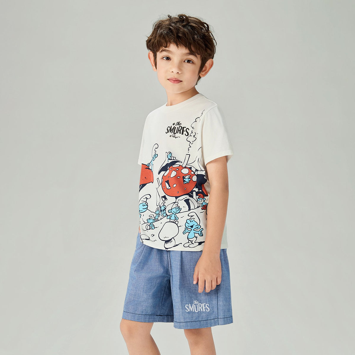 Junior's Regular Fit Smurfs Print Crew Neck Tee - Image 6