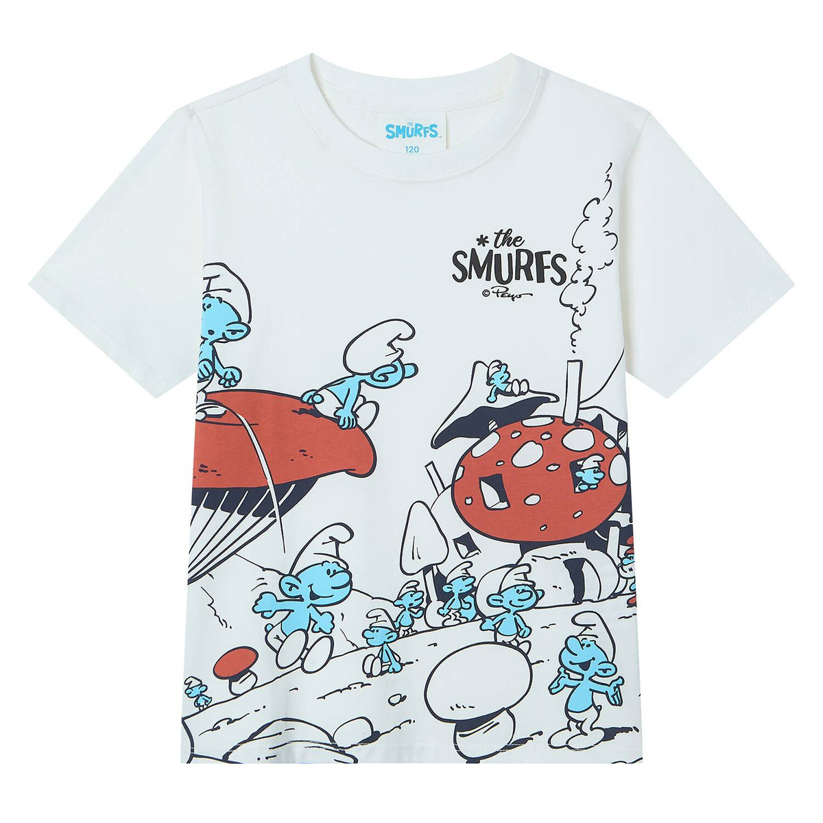 Junior's Regular Fit Smurfs Print Crew Neck Tee - Image 7