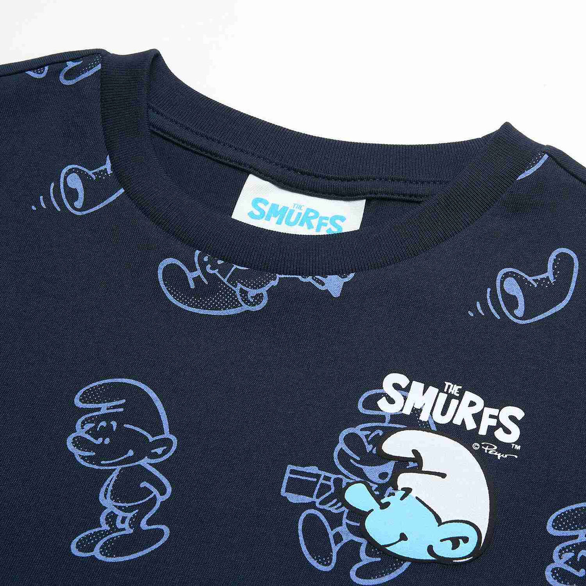 Junior's Relaxed Fit Smurfs Print Crew Neck Tee - Image 8