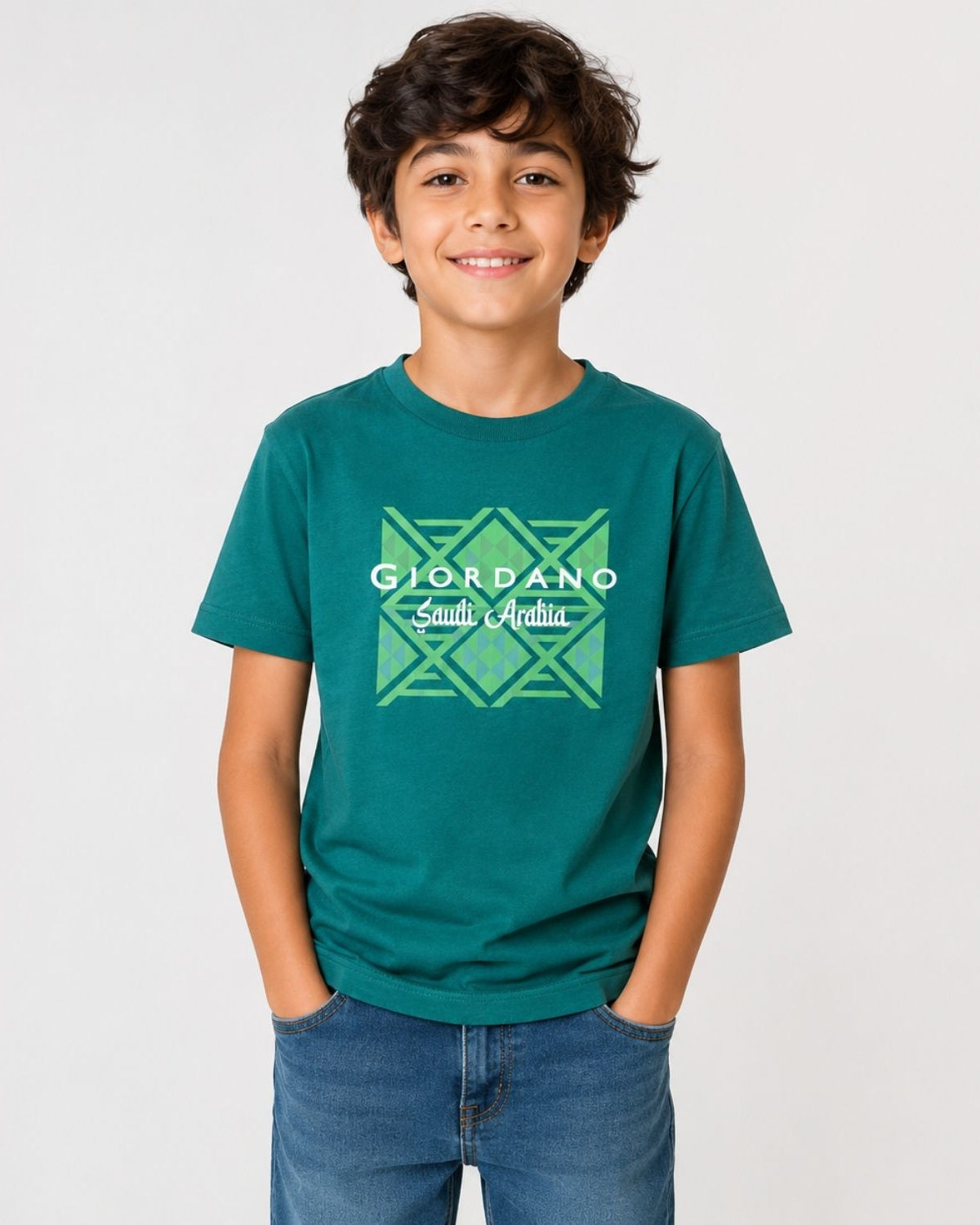 Junior Regular Fit Saudi National Day Print Tee - Image 1