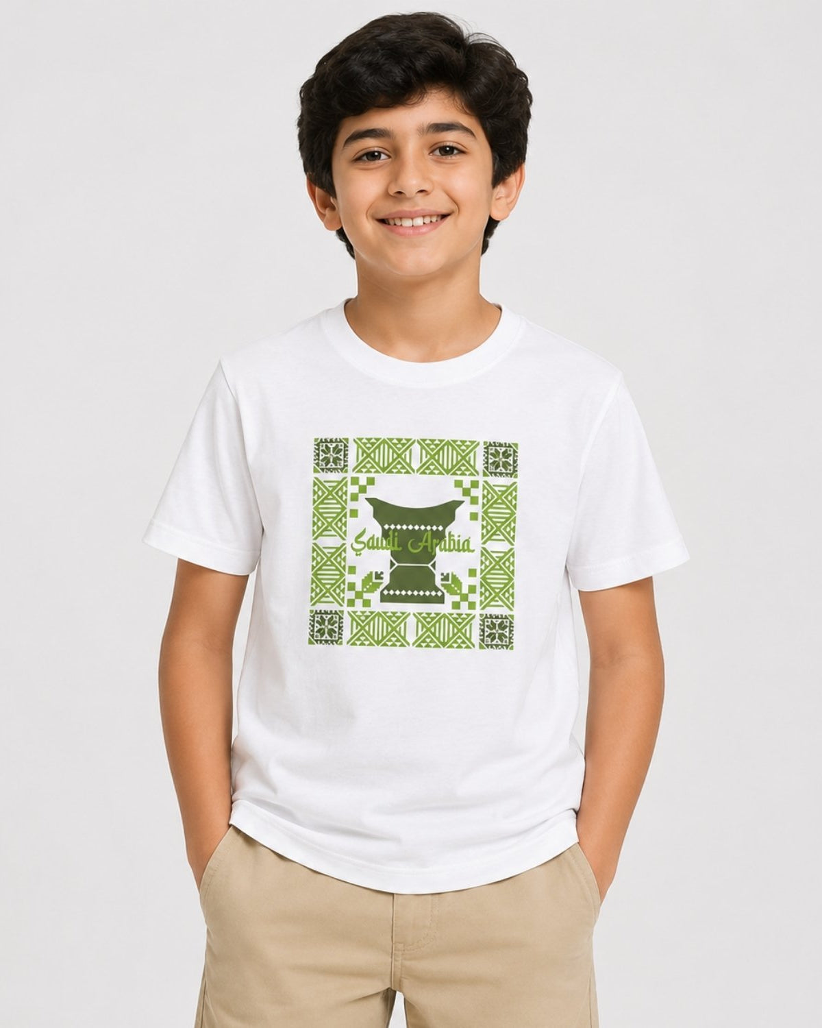 Junior Regular Fit Saudi National Day Print Tee - Image 1
