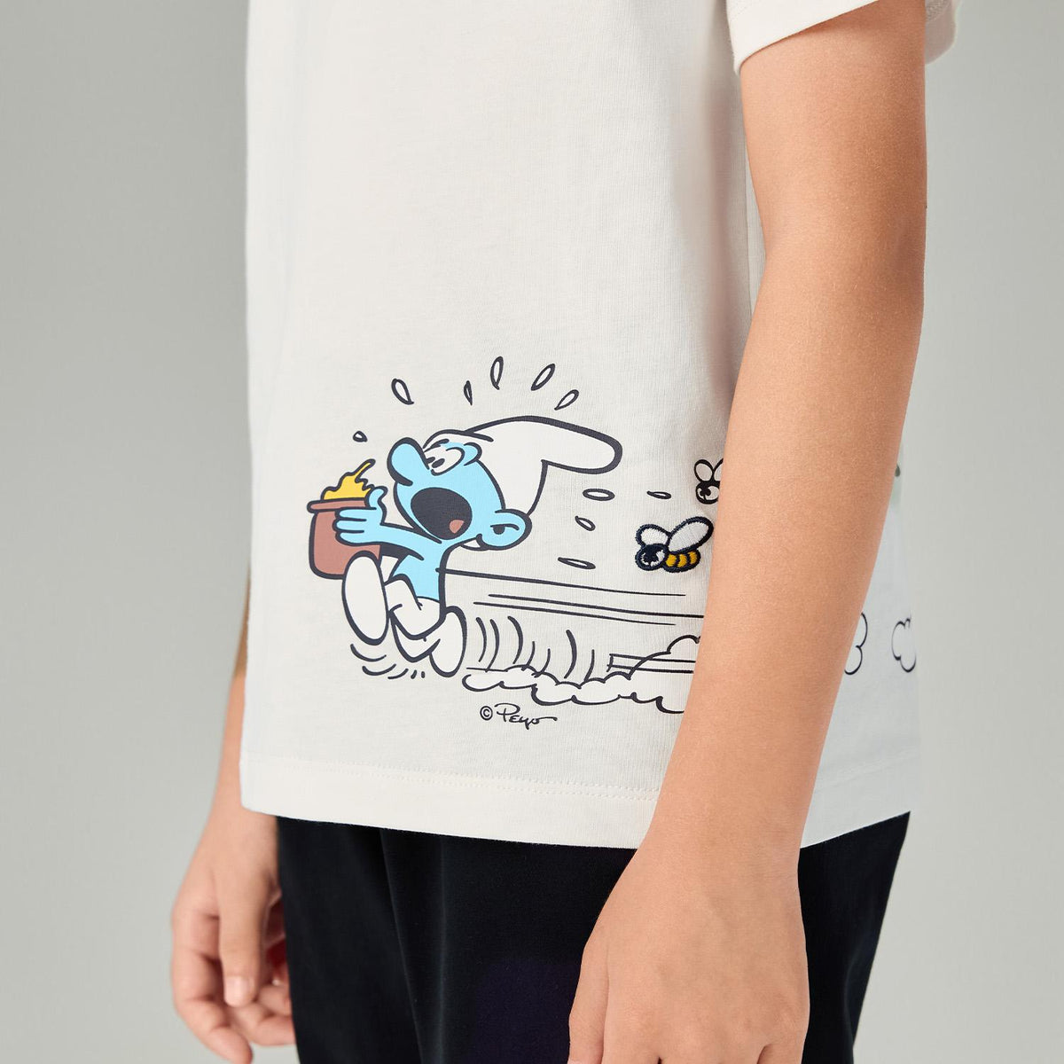 Junior's Relaxed Fit Smurfs Print Crew Neck Tee - Image 6