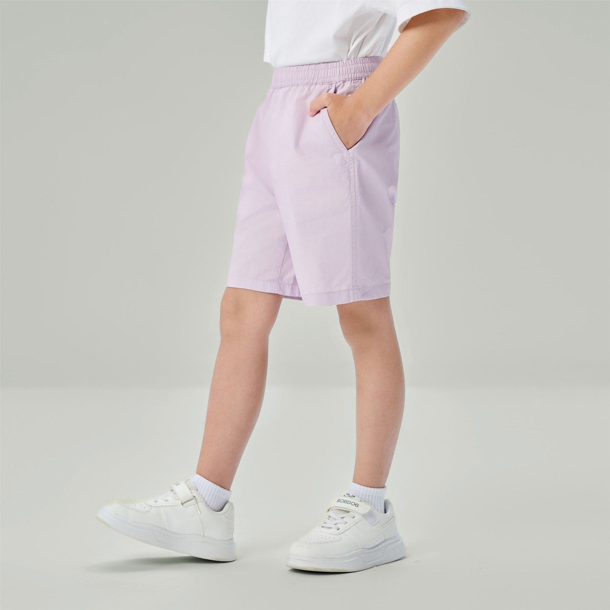 Junior's Mid-Rise Regular Fit Elastic Waist Shorts - Image 2