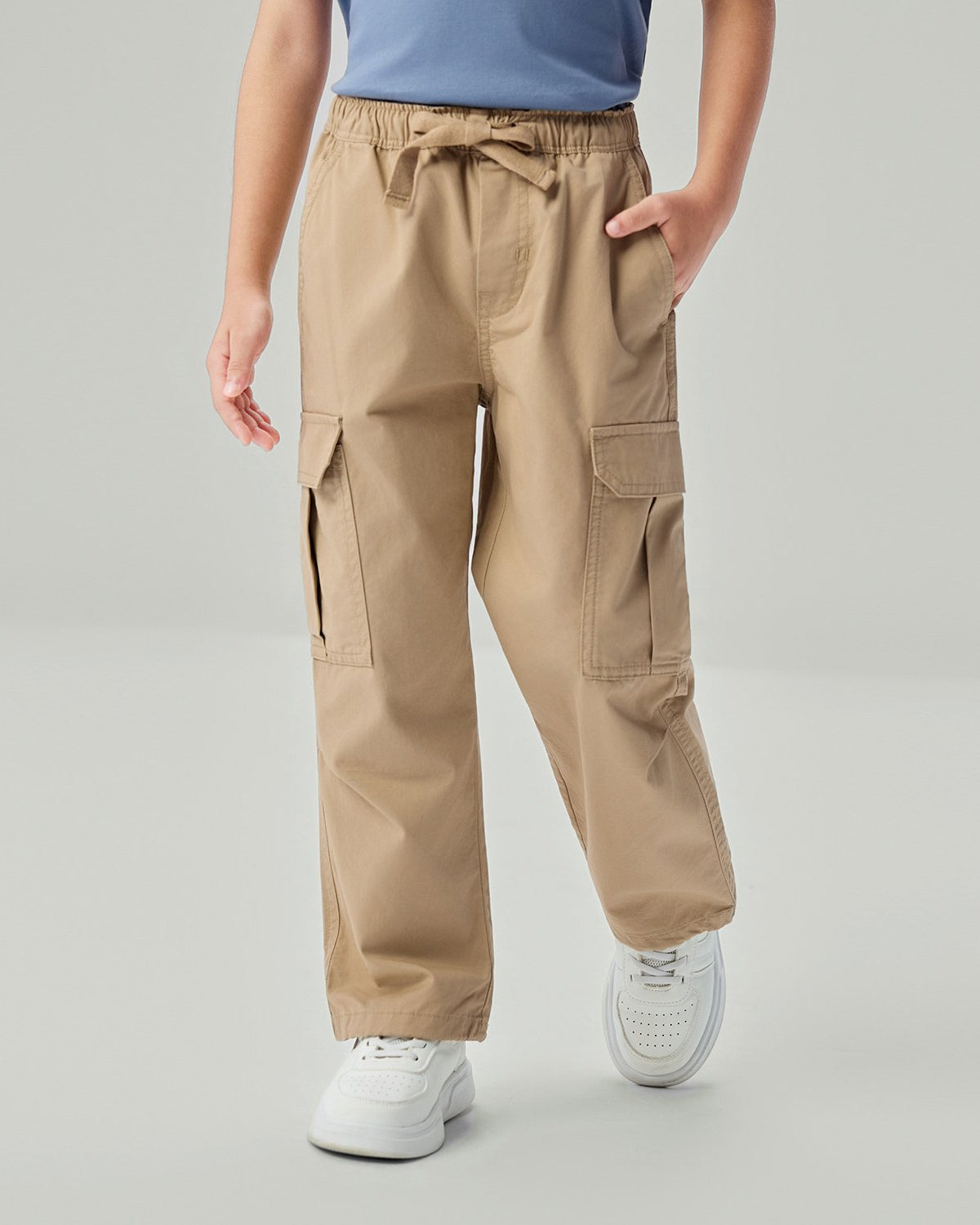 Junior's Relaxed Straight Elastic Waist Pants - Image 3