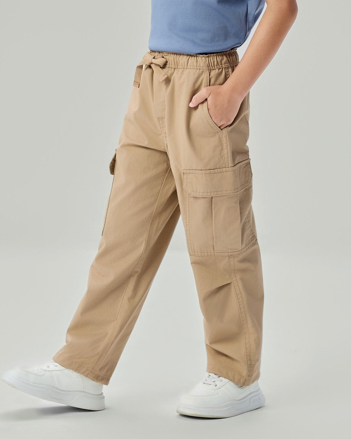 Junior's Relaxed Straight Elastic Waist Pants - Image 5