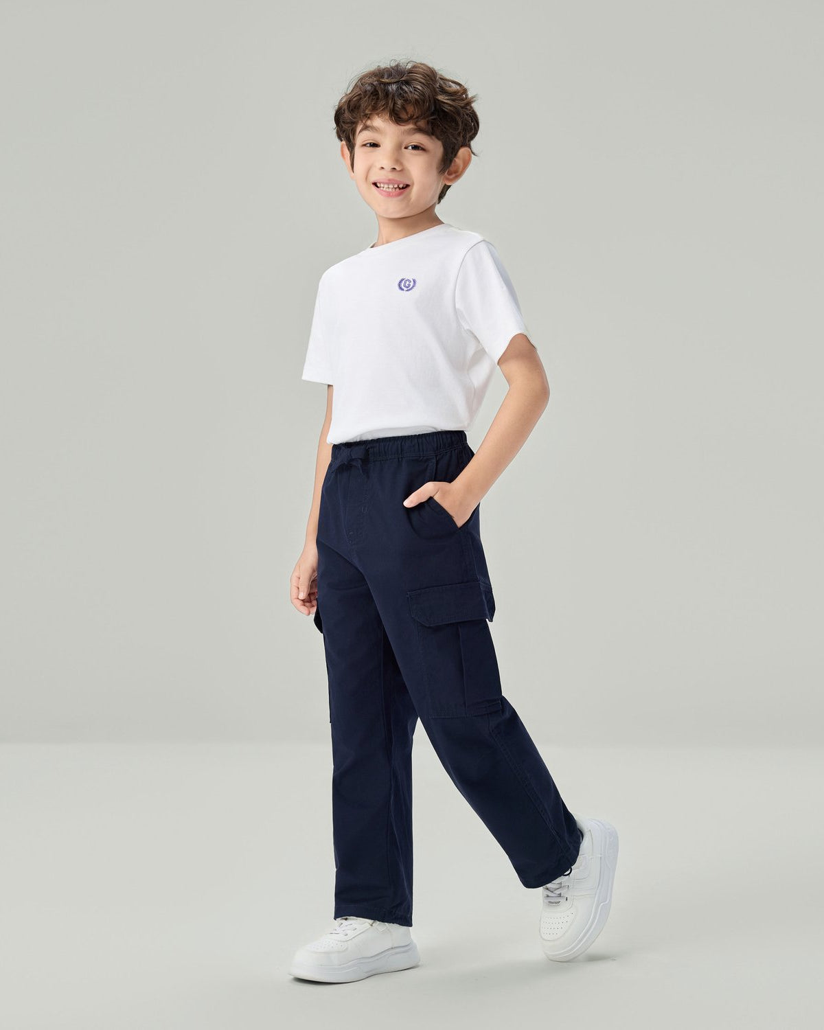 Junior's Relaxed Straight Elastic Waist Pants - Image 1