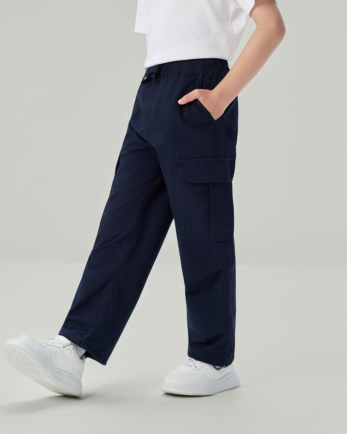 Junior's Relaxed Straight Elastic Waist Pants - Image 2