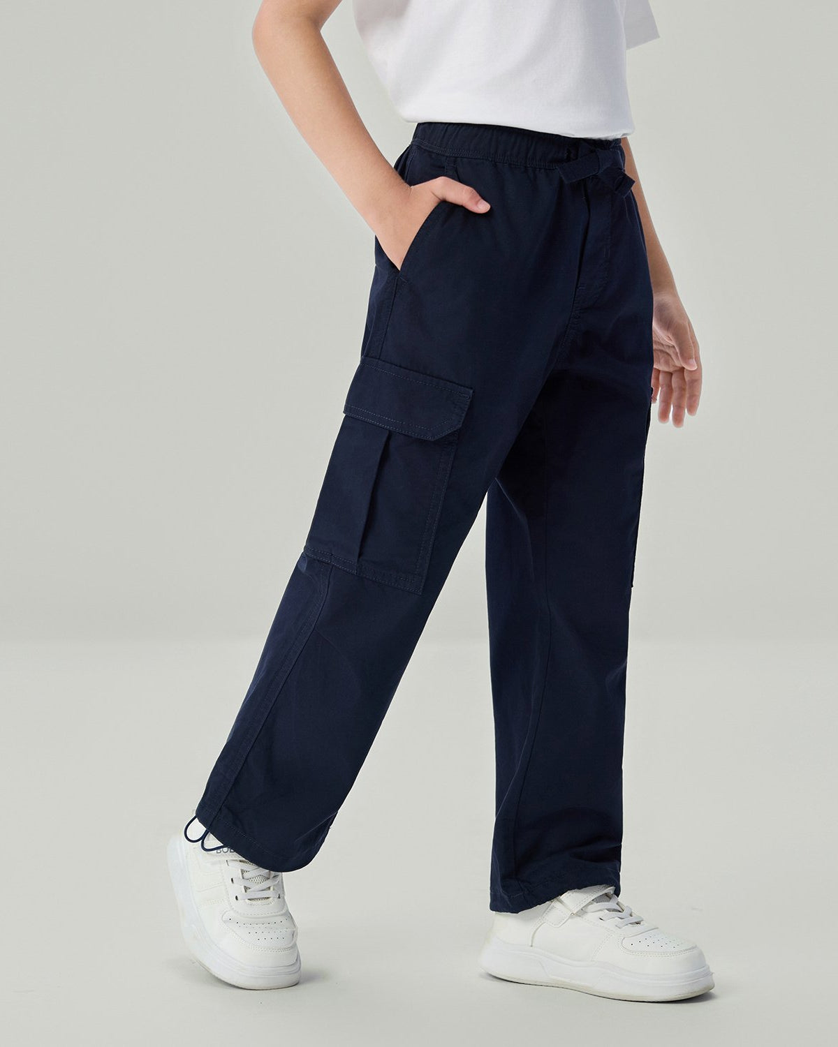 Junior's Relaxed Straight Elastic Waist Pants - Image 4