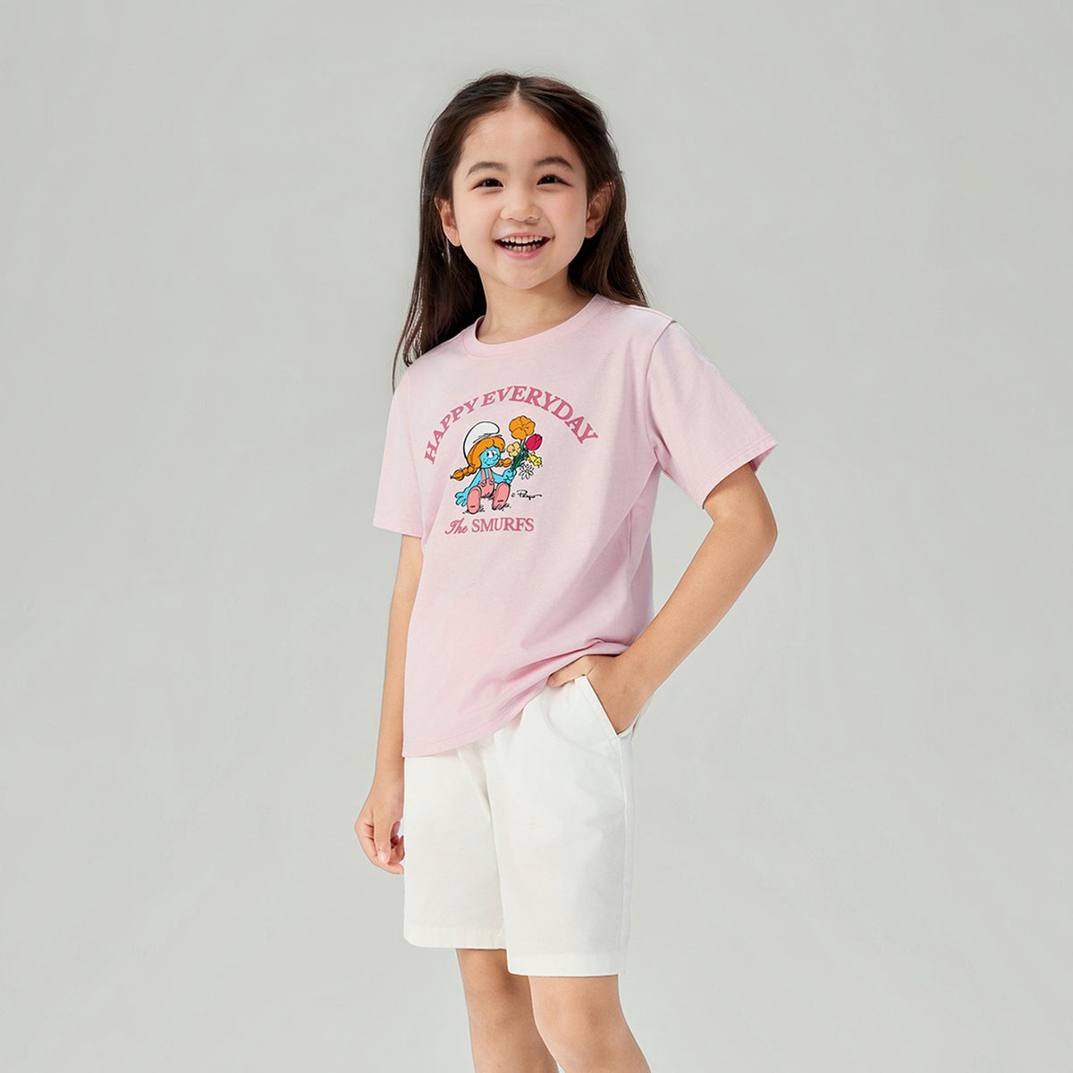 Junior's Relaxed Fit Smurfs Print Crew Neck Tee - Image 4