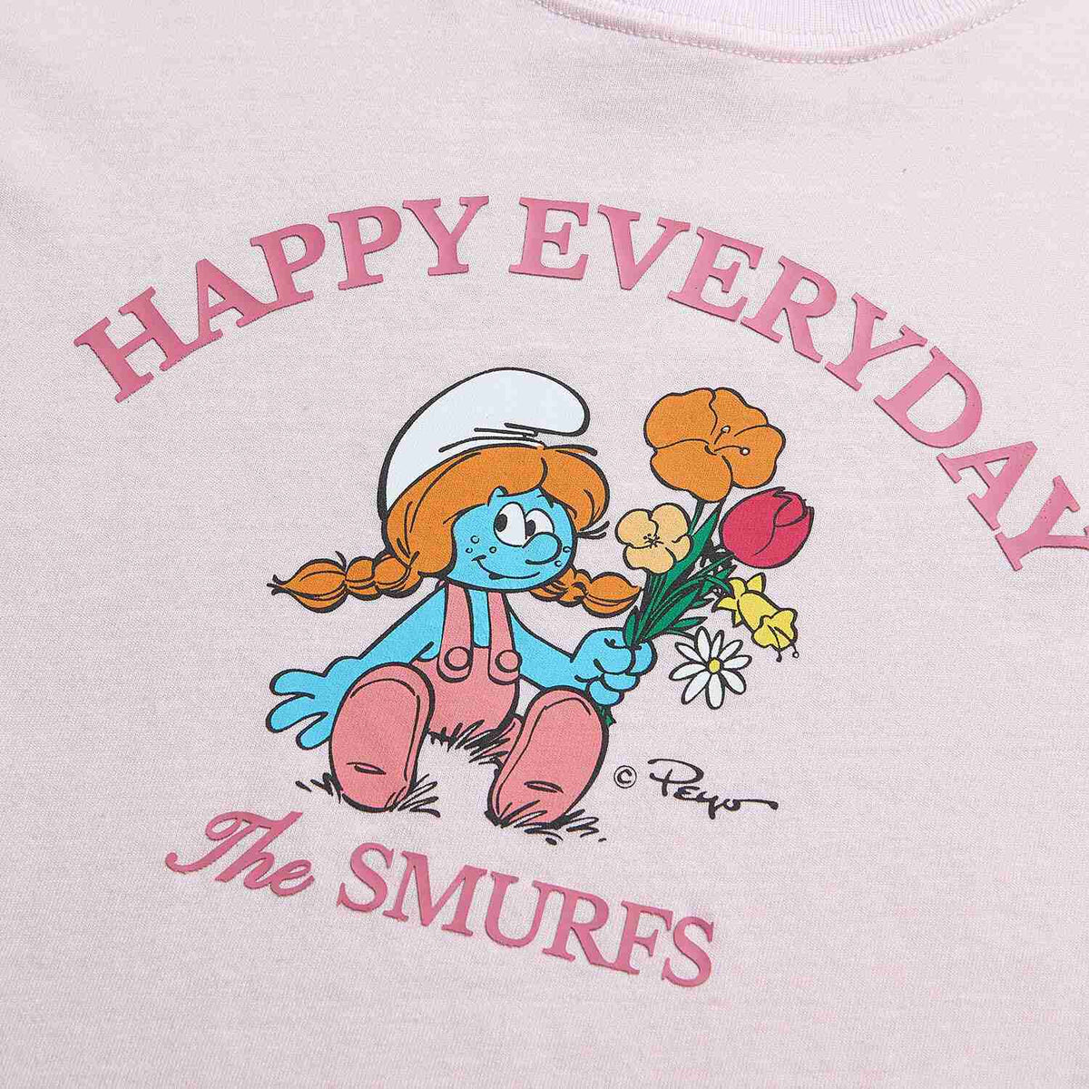 Junior's Relaxed Fit Smurfs Print Crew Neck Tee - Image 8
