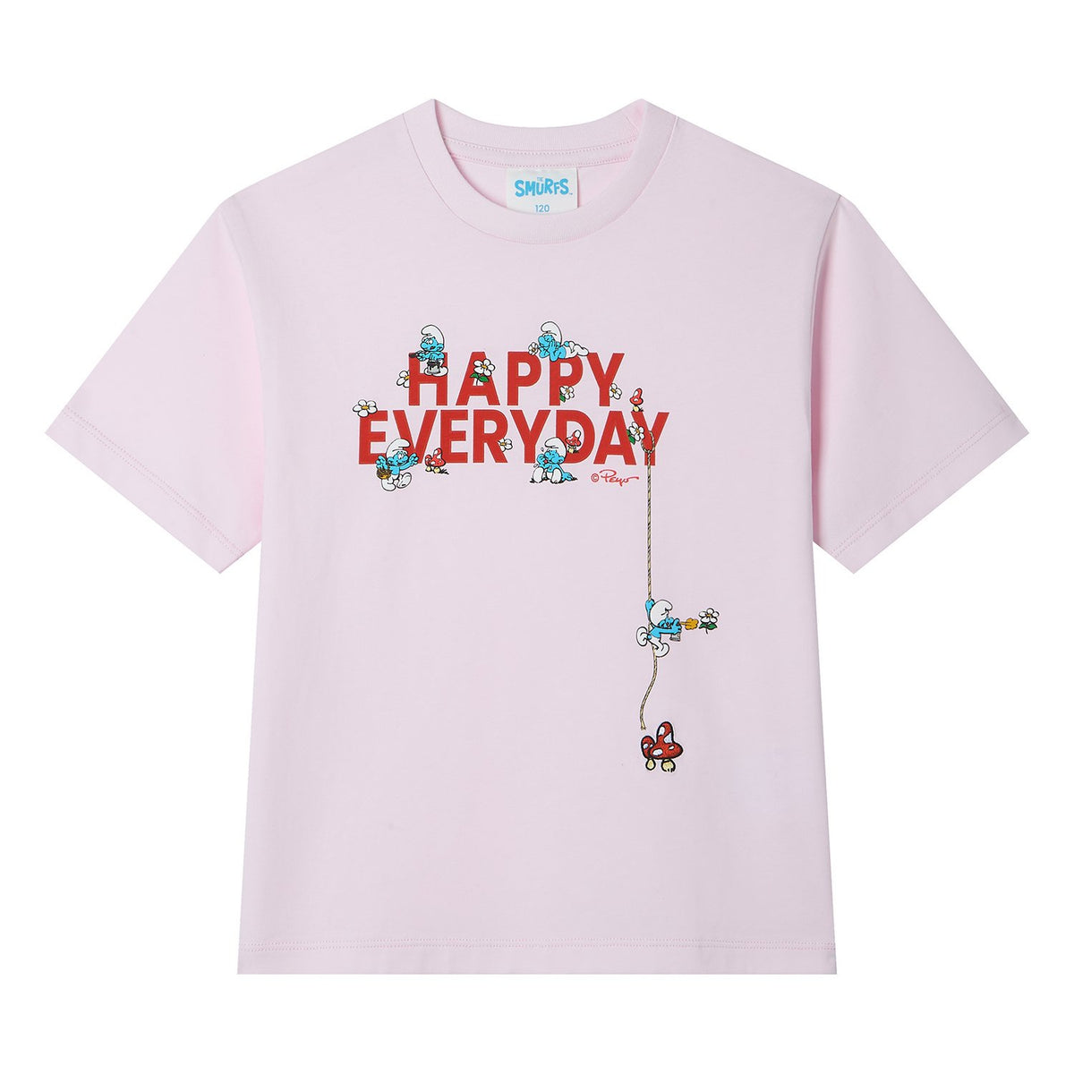 Junior's Relaxed Fit Smurfs Print Crew Neck Tee - Image 8
