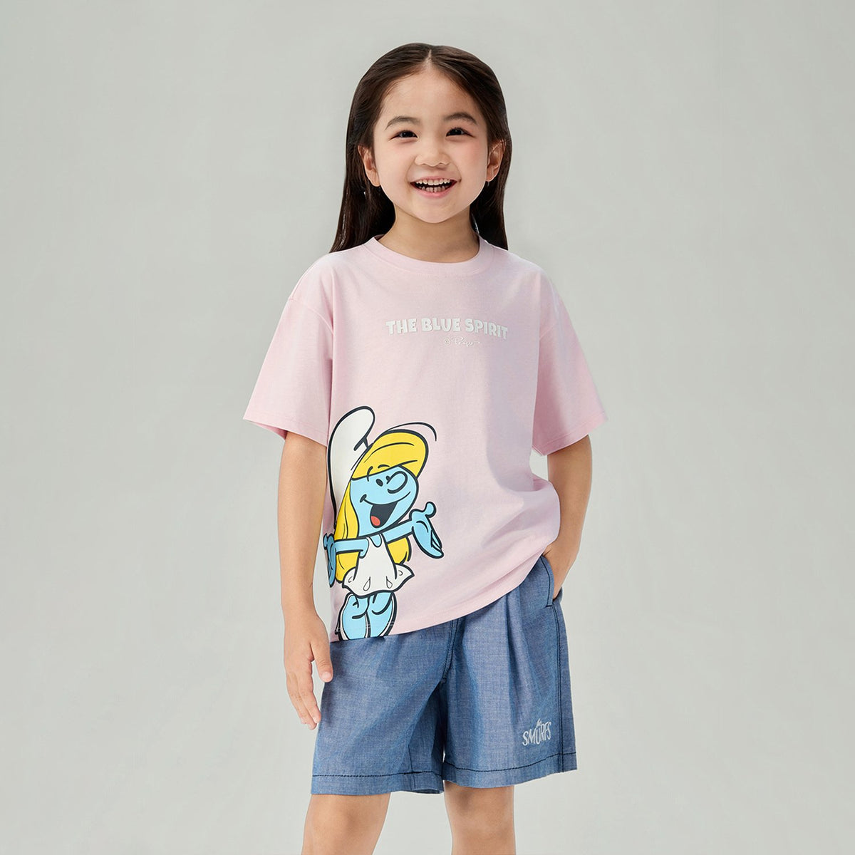 Junior's Relaxed Fit Smurfs Print Crew Neck Tee - Image 3
