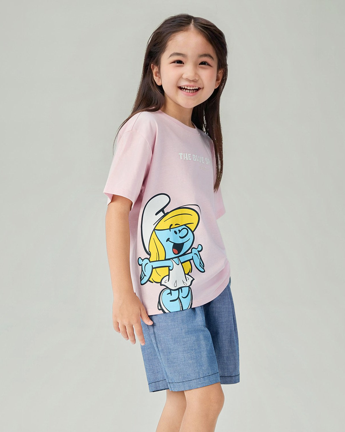 Junior's Relaxed Fit Smurfs Print Crew Neck Tee - Image 4