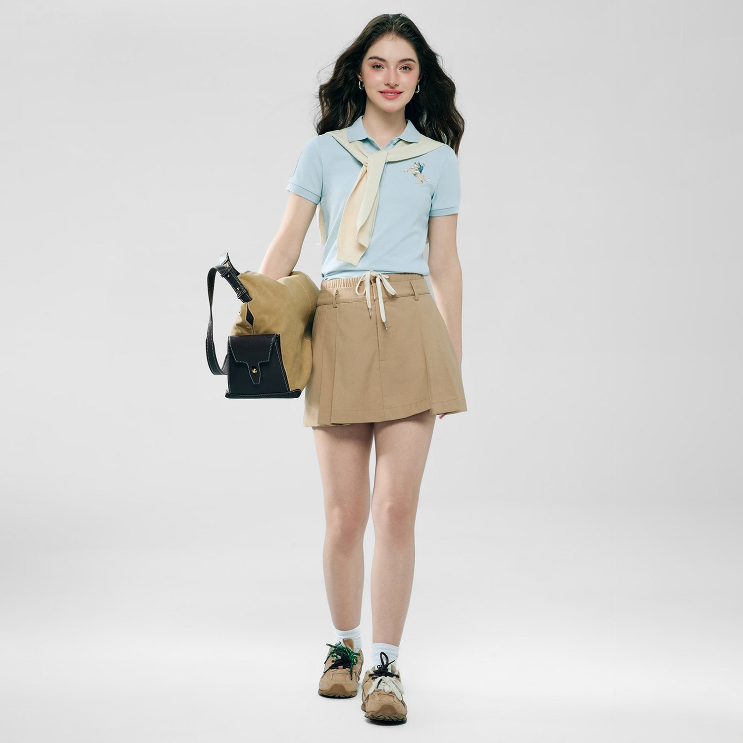 Women's Slim Fit Embroidered Napoleon Polo - Image 1