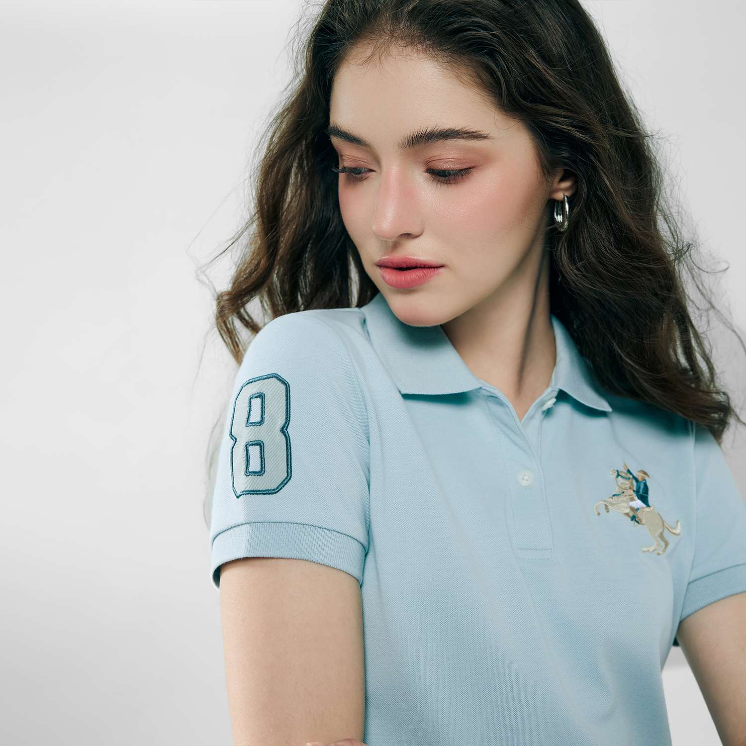 Women's Slim Fit Embroidered Napoleon Polo - Image 5