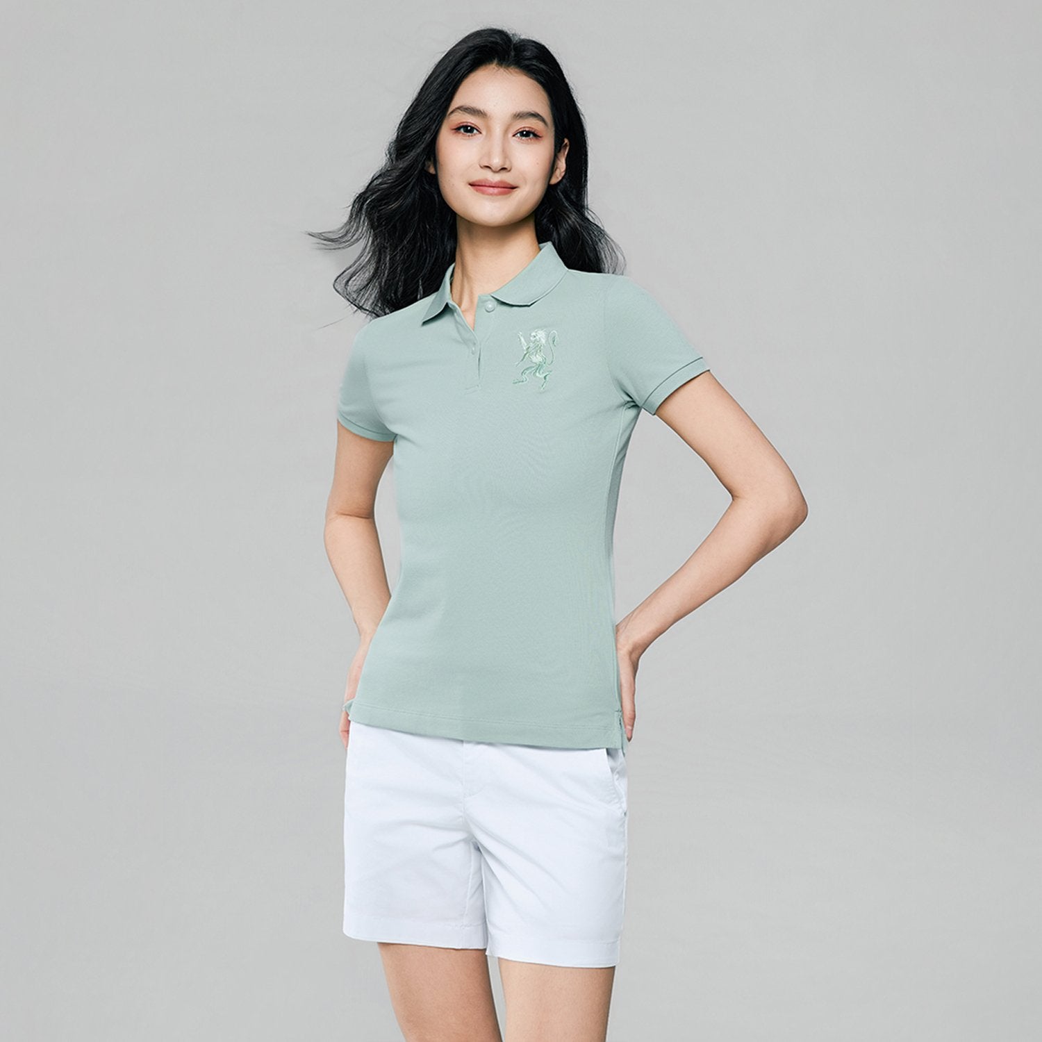 Women's Slim Fit Embroidered 3D Lion Polo - Image 3