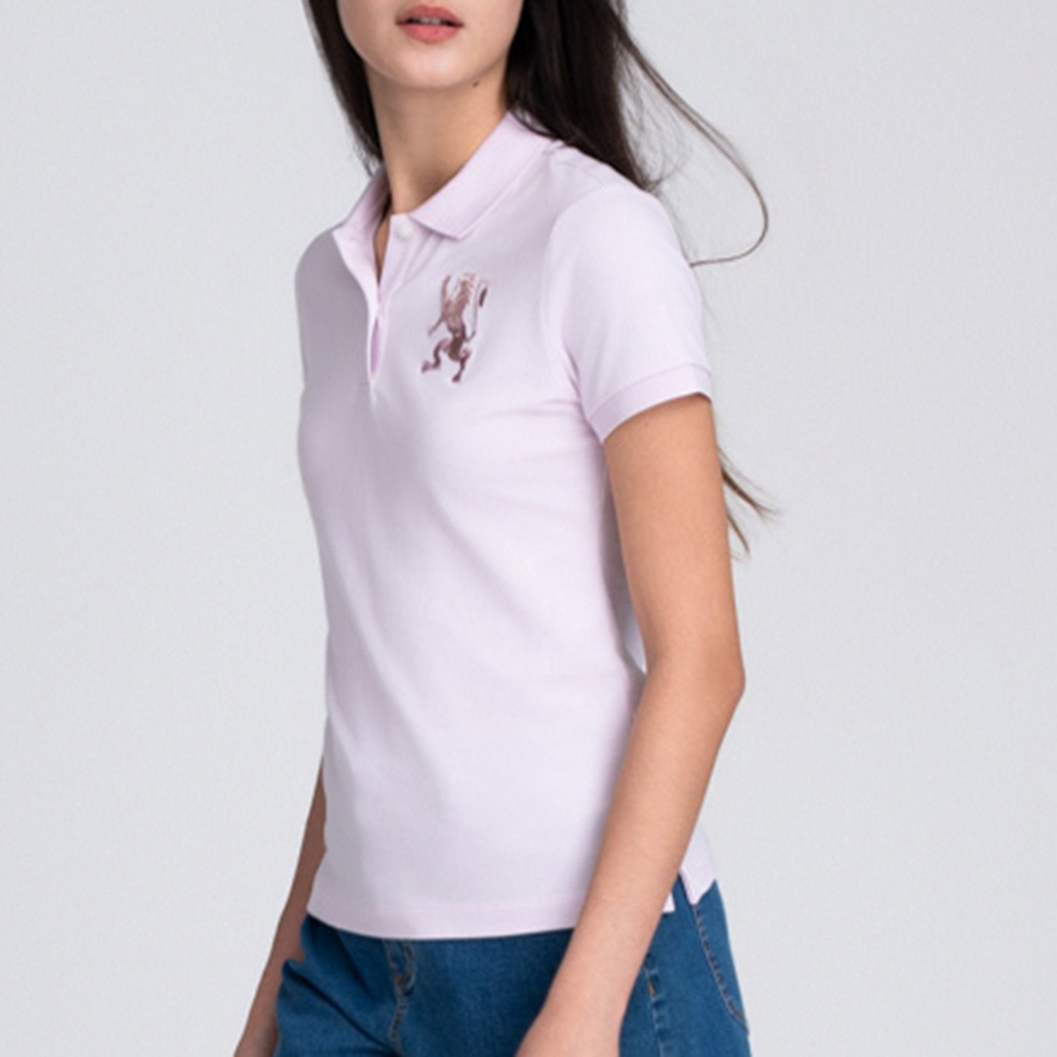 Women's Slim Fit Embroidered 3D Lion Polo - Image 2