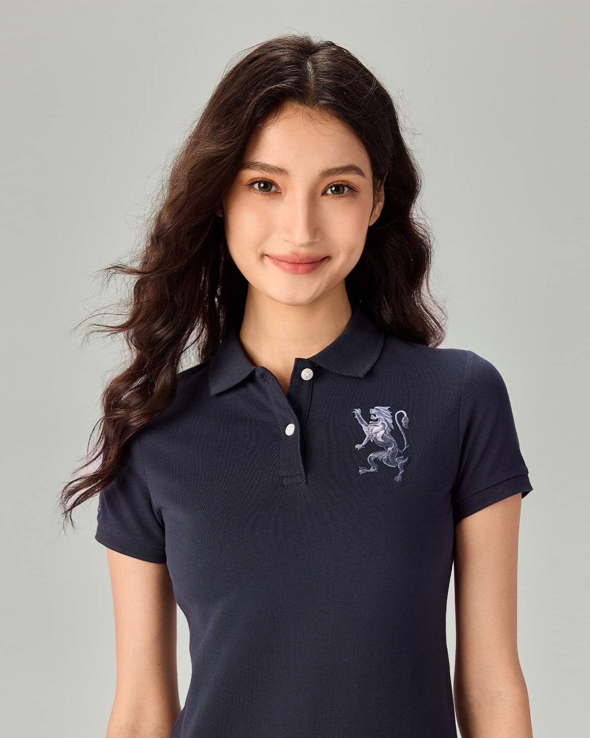 Women's Slim Fit Embroidered 3D Lion Polo - Image 4