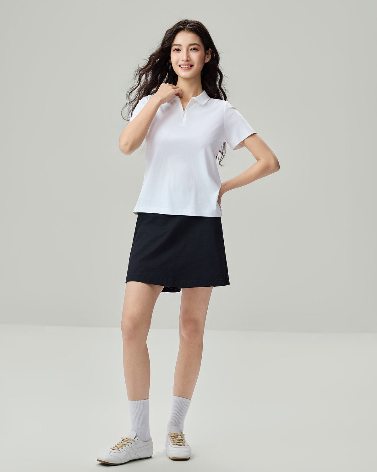 Women's Liquid Touch Regular Fit Short Sleeve Half-Zip Polo - Image 1