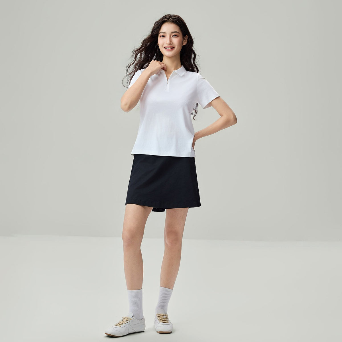 Women's Liquid Touch Regular Fit Short Sleeve Half-Zip Polo - Image 1