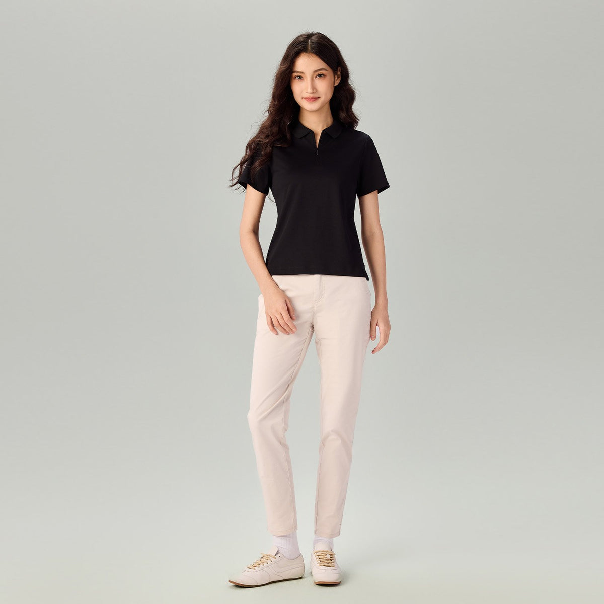 Women's Liquid Touch Regular Fit Short Sleeve Half-Zip Polo - Image 1