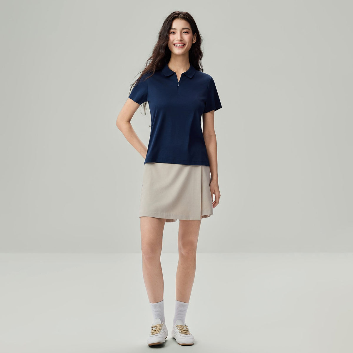 Women's Liquid Touch Regular Fit Short Sleeve Half-Zip Polo - Image 1