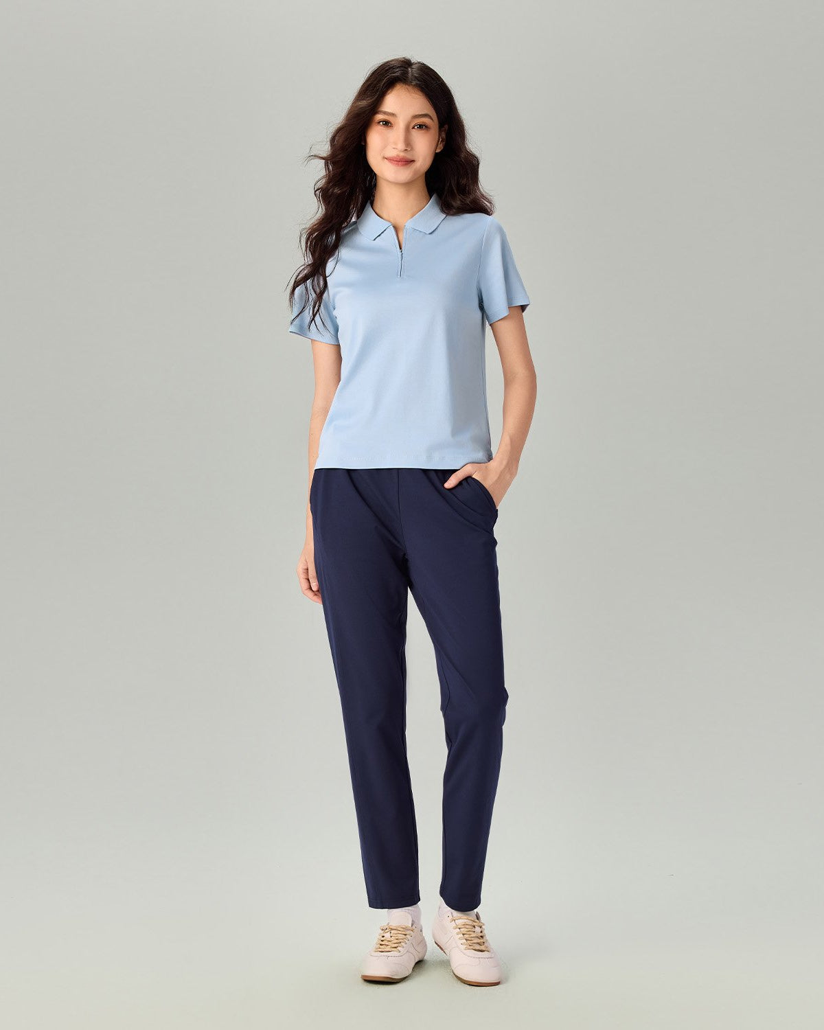 Women's Liquid Touch Regular Fit Short Sleeve Half-Zip Polo - Image 1