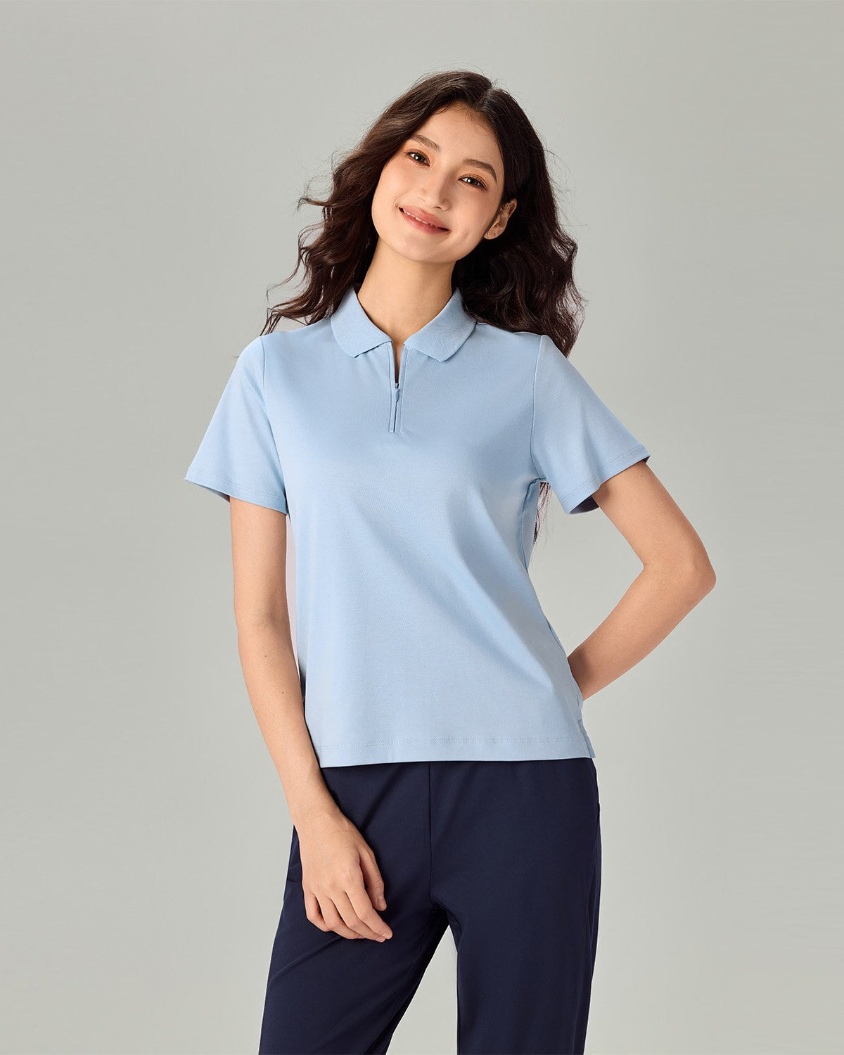 Women's Liquid Touch Regular Fit Short Sleeve Half-Zip Polo - Image 2