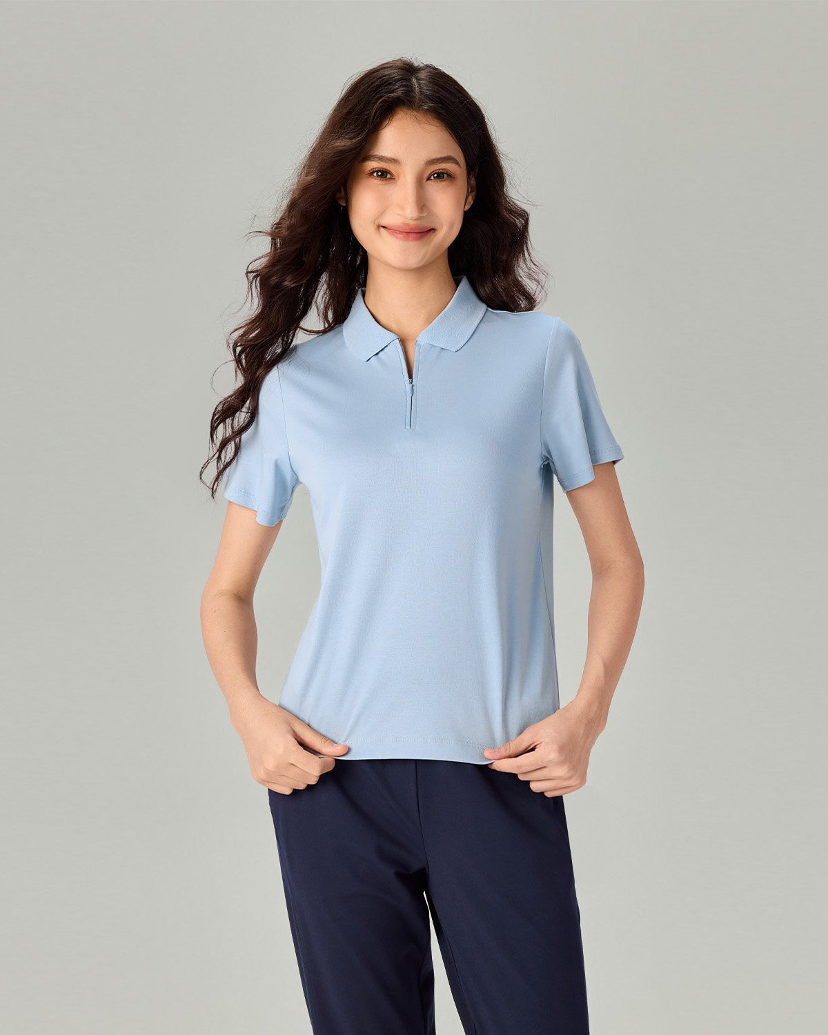 Women's Liquid Touch Regular Fit Short Sleeve Half-Zip Polo - Image 6