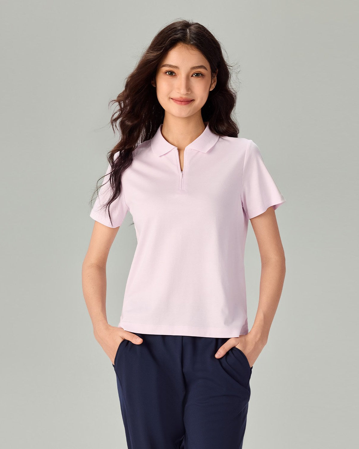 Women's Liquid Touch Regular Fit Short Sleeve Half-Zip Polo - Image 2