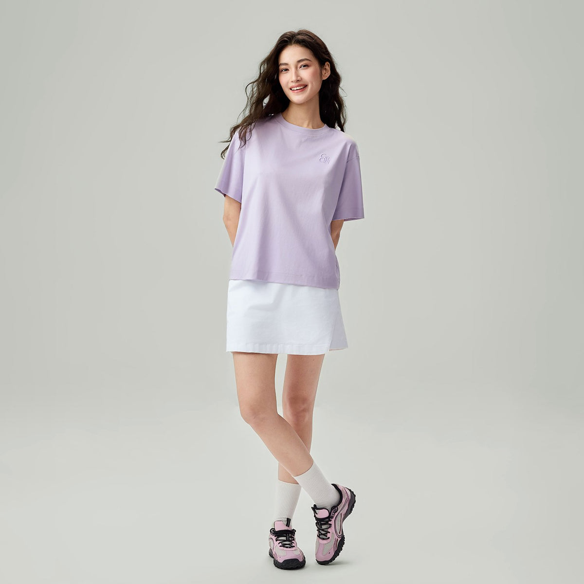 Women's Embroidered Cotton Liquid Touch Tee - Image 1